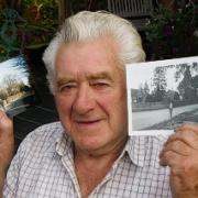 Then and now: Brian Hyde, right, reminisces about his time as a young boy in Aldenham