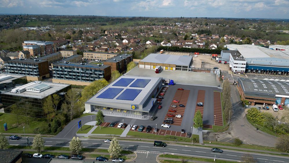 CGI of the second Lidl store in Borehamwood which has approval 